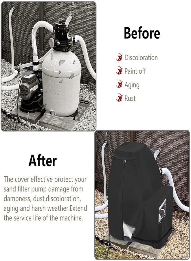 Bitubi Sand Filter Pump Cover,Waterproof Anti-UV Above Ground Pool Pump Cover,Suitable for Most Popular Brands Sand Filter on Market (Black) - Image 4